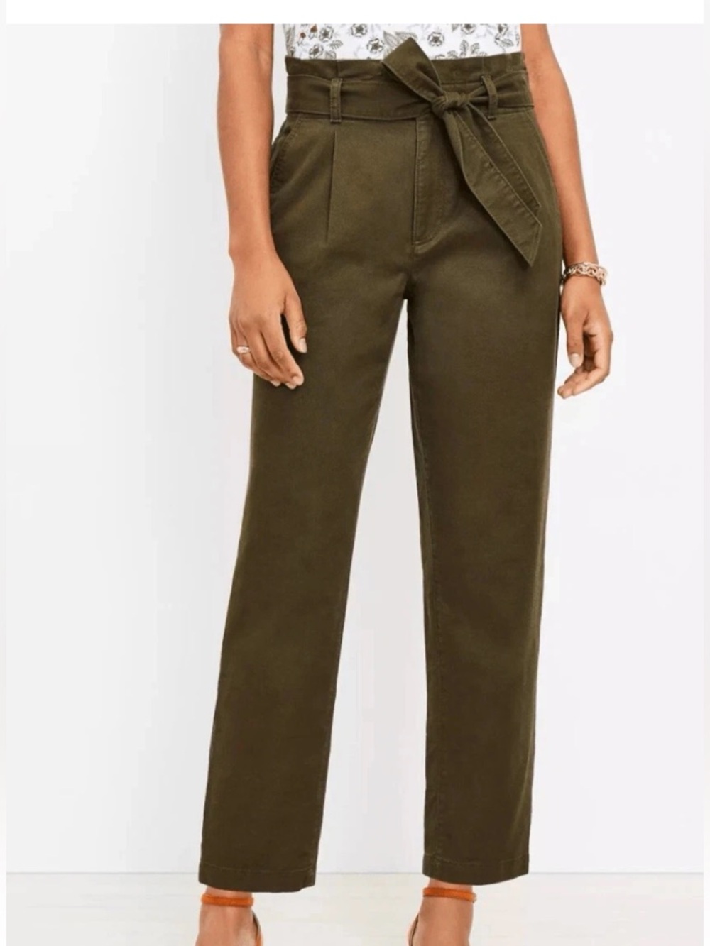 NWT LOFT Tapered Leg High Rise Dress Striped Pleated Pants Trousers Dress P17
